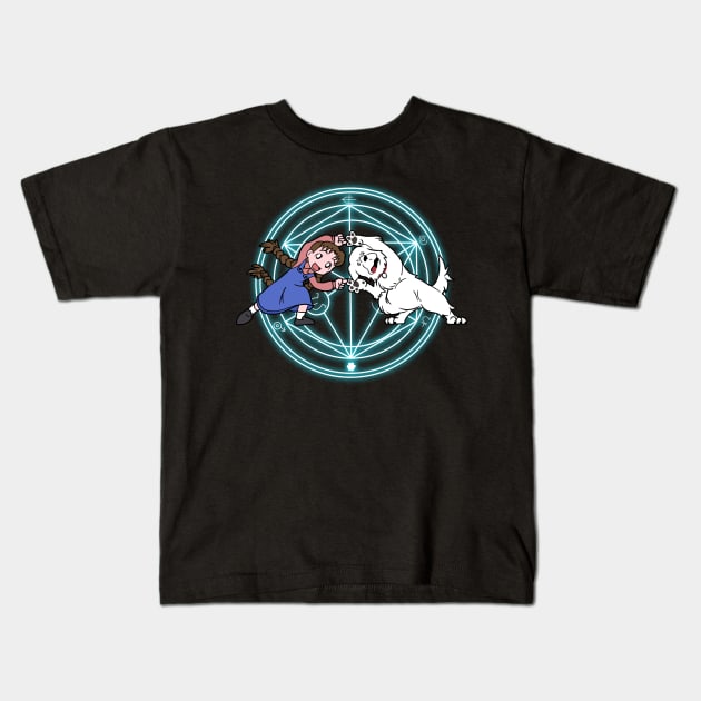 Fullmetal alchemist fusion - cyan glow Kids T-Shirt by FunartsbyM